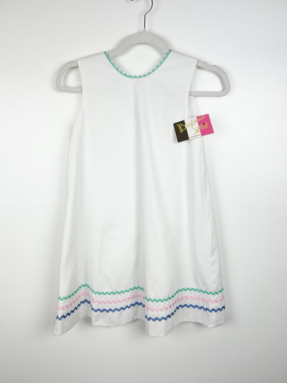 NEW Banana Split White Ric Rac Shift Dress Girls Size 8